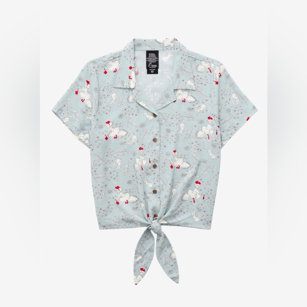 Her Universe Studio Ghibli Kiki's Delivery Service Floral Tie Front Woven Top